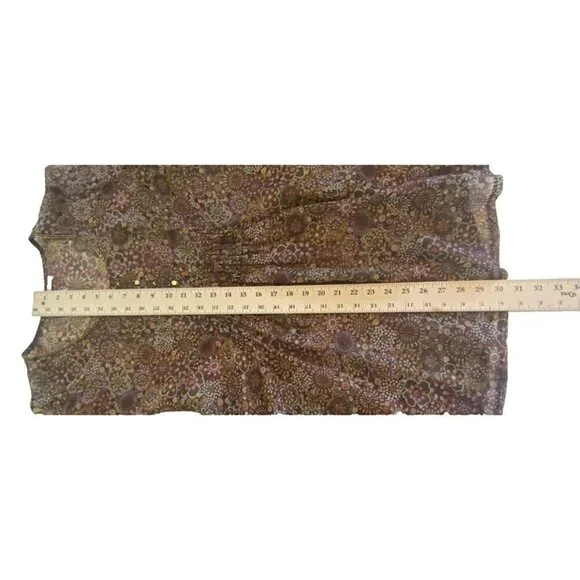 American Rag Cie Womens Top Sheer Floral Blouse Boho Fairy Coquette Cottage Sz M - Picture 8 of 13